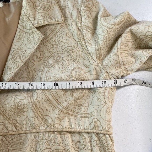 Vintage Maternity Paisley Floral Corduroy Button Front Long Blazer Jacket Lined - Picture 14 of 16